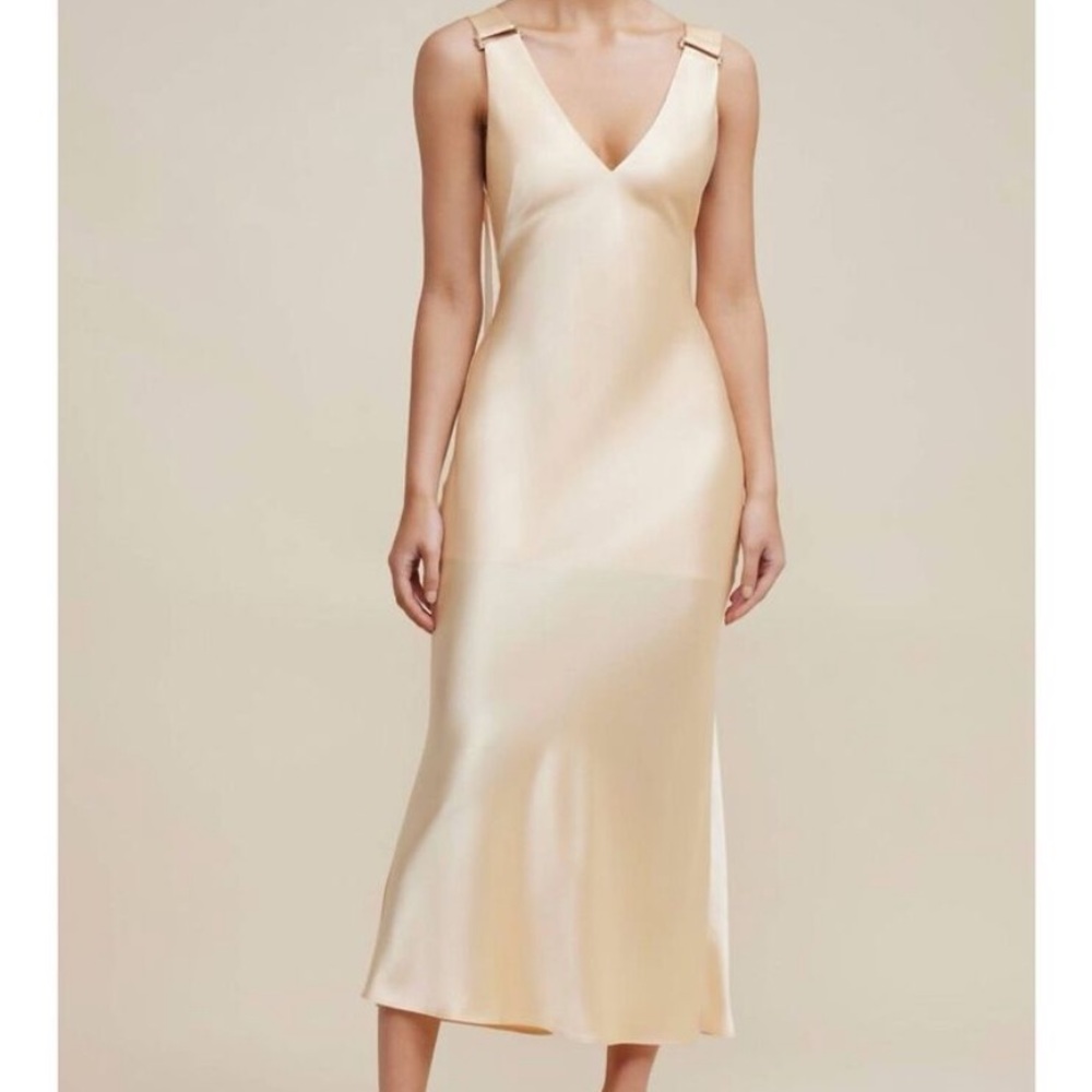 Acler Wycombe Buttermilk Backless Satin Dress in 6 - Picture 3 of 8